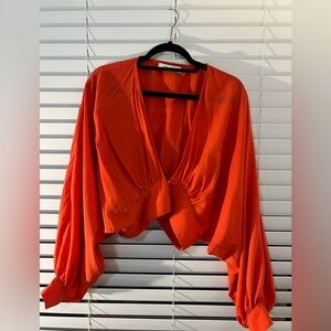 DO+BE Bold Orange Blouse